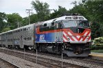 Commuter makes its station stop before shoving east